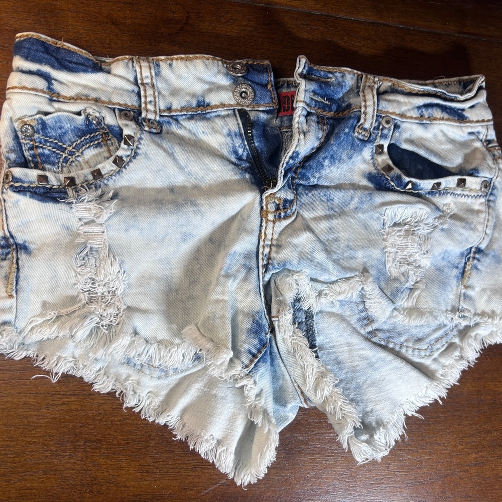 Zanadi Blue Distressed Jean Shorts